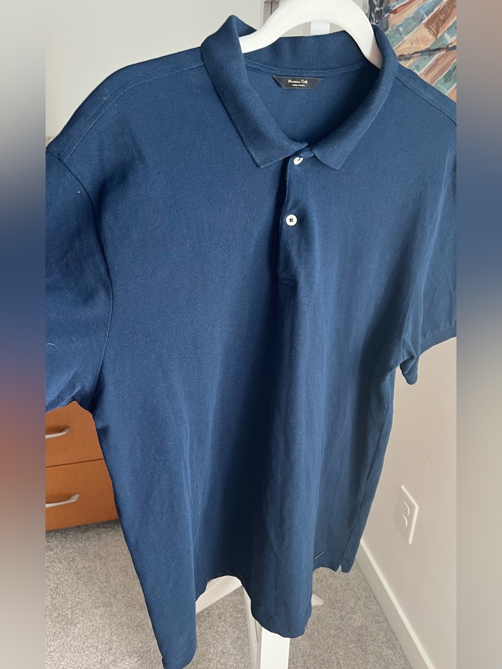 Massimo Dutti Deep Navy Cotton Polo